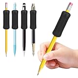 Weighted Pencil Grips 4 Pack, 1 oz Silicone Handwriting Aids for Kids & Adults, Writing Support for Dysgraphia, Autism, ADHD, Arthritis, Tremors, Grip Strength & Fine Motor Skills