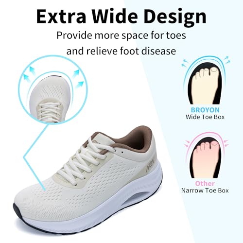 Image of Womens Arch Support Walking Shoes Wide Toe Box Orthotic Sneakers Tennis Shoes for Plantar Fasciitis Pain Relief Size 6-11