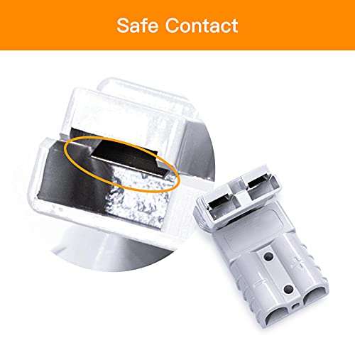 Micrl 4 Pcs 1/0 Gauge 175A Battery Quick Connect/Disconnect With Handle, Jumper Cable Plug Connector For Recovery Winch (Grey) #TOP4