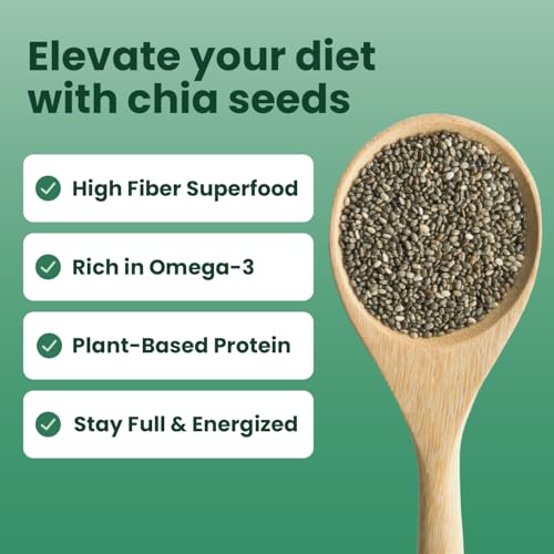 Sanar Naturals Chia Seeds - Omega-3, Protein, Fiber Supplement - GLP-1 Support - Keto and Paleo Friendly - Vegan, Non-GMO, Gluten Free, 10 oz