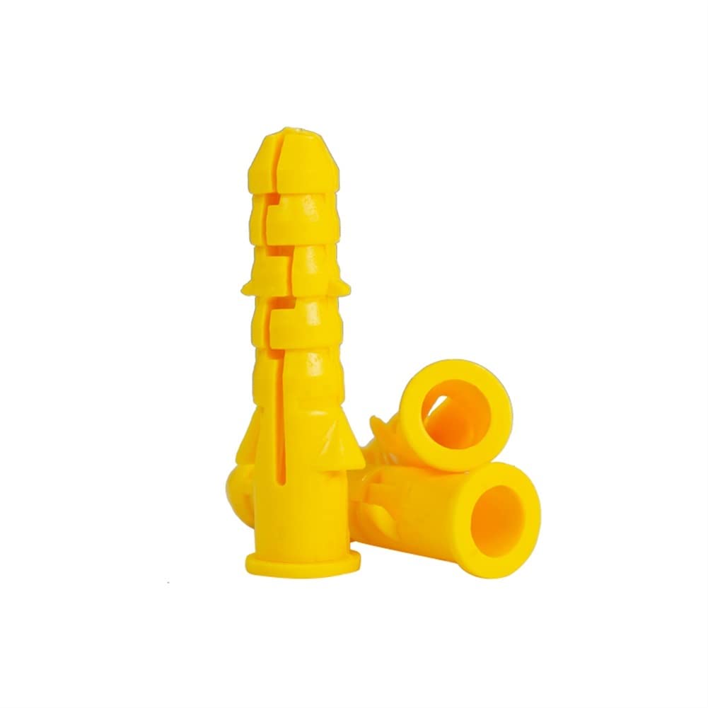 Tornillos de anclaje autoperforantes, pernos de anclaje, pernos de expansión, 200 piezas M6 M8 M10, anclaje de pared de plástico acanalado amarillo, tubo de expansión de plástico, tacos de pared, pern