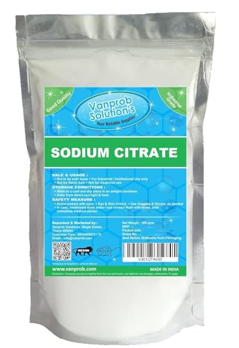 Sodium Citrate White, Powder, Used for Soap Making, Shampoo, Cosmetics, Moisturizer, Lotion Making, Domestic Use & Diy Personal Care, Cleaning, Laundry, Detergent - 330 gms x 1 Pack