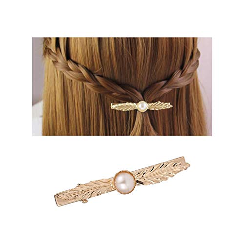 9 Pack Gold Feather Leaf Flower Metal Hair Clip Snap Barrette Claw Clamp Bobby Pin Alligator Hairclips Wedding Party Hair Decorations Accessories For Women Ladies #TOP4