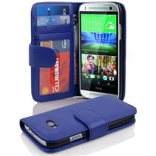 cadorabo Coque pour HTC One M8 Mini (2.Gen.) en Bleu CÉLESTE - Housse Protection avec Fermoire Magnétique et 3 Fentes Cartes - Portefeuille Etui Poche Folio...
