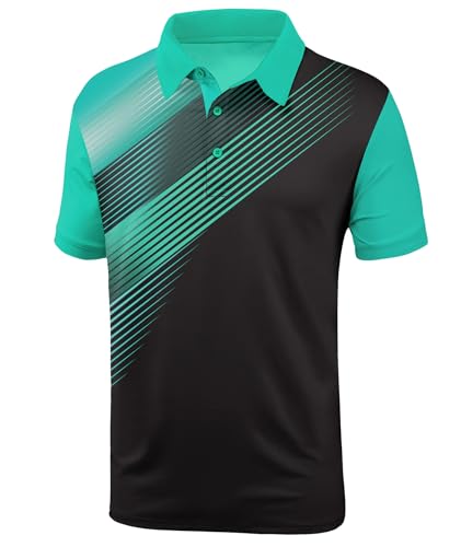 Mens Polo Shirts Short Sleeve Printed Quick‑Dry Golf Tops - image 1