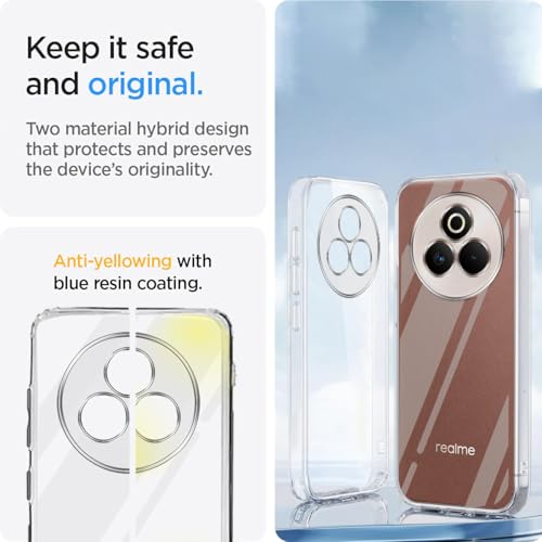 Image of Jkobi Back Cover for Realme P3 Pro (Silicone Clear Shockproof Case with Camera Protection and Dust Plugs | Transparent)