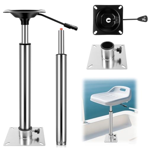 DaisyInner 1.77 Inch Boat Seat Pedestal with Slide Mount Adjustable Height Posts Plug-in Power Pedestals with Integral Seat Mount Available in 21. 5 to 29. 5 Inches