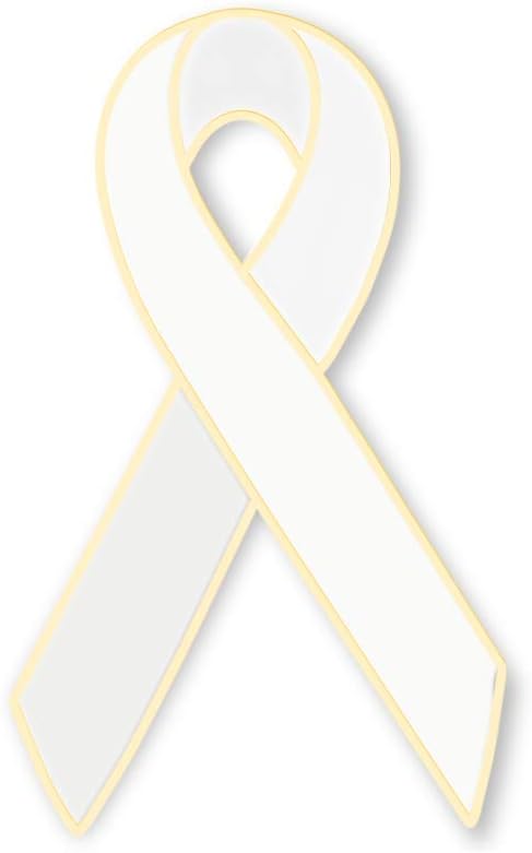 White Innocence Awareness Ribbon Lapel Pin