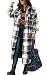 Jhsnjnr Mantel Damen Herbst Oversize Revers Lange Ärmel Flanellhemd Karo Jacke Langer Warme Kariertes Hemdjacke