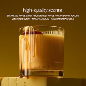 Half baked apple cider smash scented candle by snif festive fall candle 50 hours 100 cotton fiber wicks soy wax blend non toxic vegan 85oz  urban country home decor