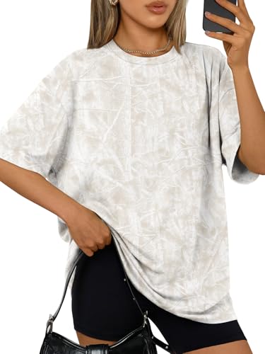 Image of Trendy Queen Womens Oversized T-Shirts Short Sleeves Workout Tops | Casual Summer Gym Tees Plus Size Fashion Clothes 2026