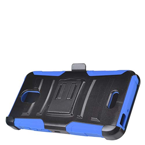 Celzen - For At&T Calypso U318Aa, Radiant Core U304A, Cricket Icon, Vision 2, Vision 3, Wiko Ride - Hybrid Phone Case W/Stand/Belt Clip Holster - Cv1 Blue #TOP3