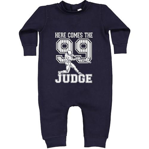 Here Comes The Judge 99 NY Baseball Infant Fleece Rompers, Warm, Adorable
