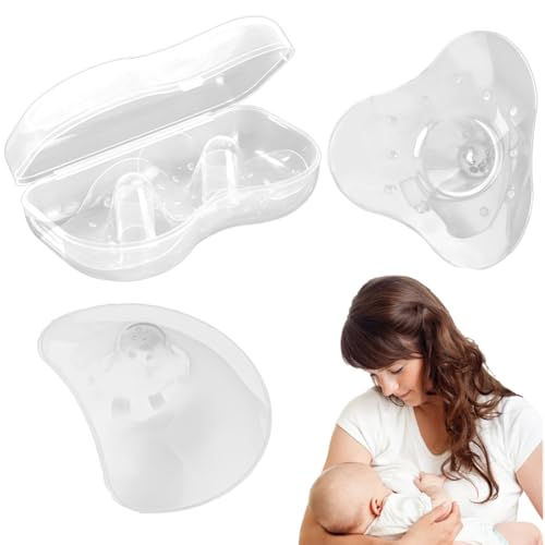 JUGUTA 4 Pièces Bout De Sein Mam,Bouts De Sein Contact Bout De Sein Allaitement Sans Bpa, Silicone Souple Ultra-Fin, Deux Tailles S Et L