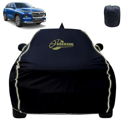 Image of Reflector Waterproof Car Cover for Maruti Grand Vitara with Mirror & Antenna Pocket | All Weather Protection | Washable Fabric | Black Color