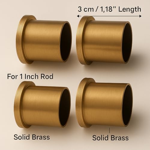Image of Elite Heavy Brass Antique Wall to Wall Concealed Curtain Brackets for 1inch Stainless Steel Curtain Rod-4pcs