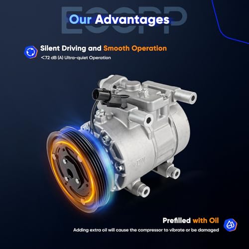 Image of ECCPP A /C Compressor with Clutch Fit for Kia Spectra Spectra5 2.0L 2007-2009 AC Compressor Strong Cooling