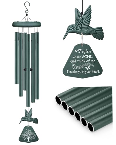 Image of Sympathy Wind Chimes for Outside Deep Tone, Memorial Wind Chimes for Loss of Loved One Prime, Bereavement Condolence Remembrance Funeral Gifts for Grieving Friends Loss of Mother Father