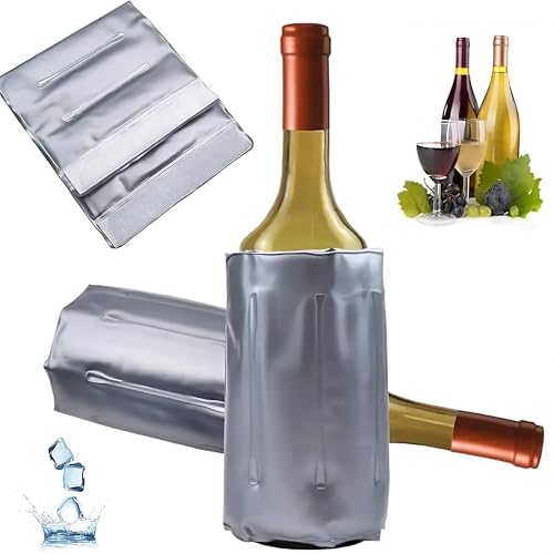 Enfriador de Botellas de Vino. Funda Enfriadora de Botellas de Champán Enfriador de Latas de Cerveza y Refrescos, Enfriador Vino Portátil, Mantén tus Bebidas Frías con Estilo. (32cm X 17,5 cm)