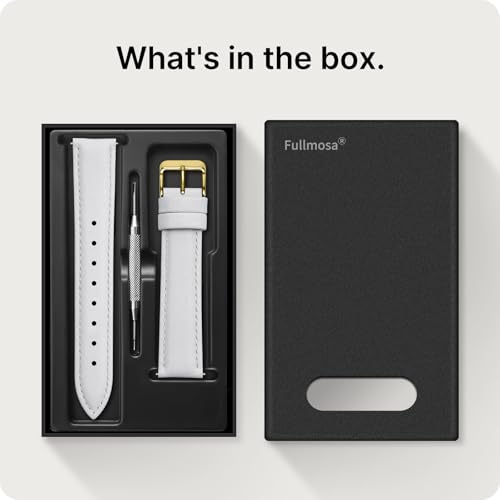 Image of Fullmosa Watch Band, Quick Release Leather Watch Strap Compatible with Samsung Galaxy Garmin for Men Women, Replacement Bands Width 12mm 14mm 16mm 18mm 19mm 20mm 21mm 22mm 24mm