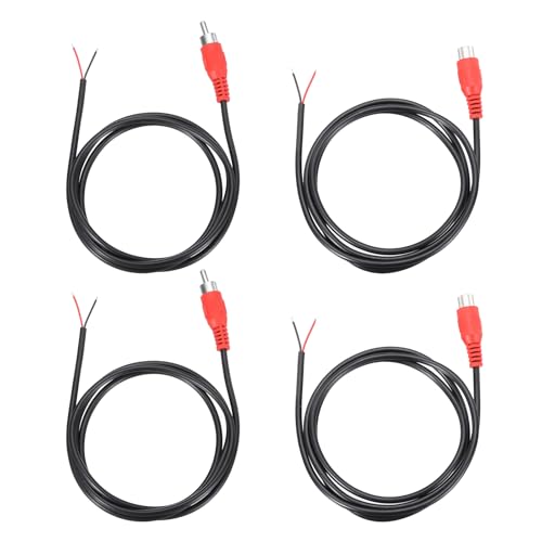 Cable de altavoz RCA a cable desnudo de 1 metro conector macho rojo de 22 AWG