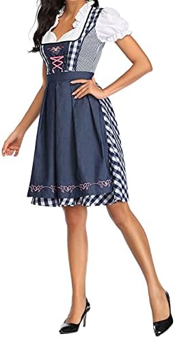 Women's Oktoberfest Costume German Dirndl Dress Traditional Bavarian Carnival Party 3 Piece Beer Maid Costumes