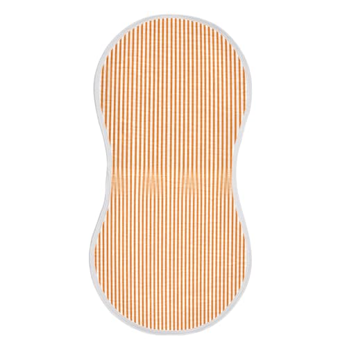 Muslin Baby Burp Cloths, Orange White Stripes Cotton Soft Burp Cloths for Newborns​​, Extra Absorbent Burp Cloths 1-Pack​​, 22 x 11 Inch - Main Image
