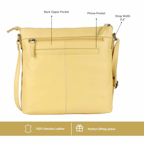 Image of LEDERBUCK Olga Women's Extra-Large Genuine Leather Crossbody Purse - Soft Triple-Zip Shoulder Bag