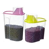 Ansee Cereal Container Food Storage Containers Easy-pour Design with Airtight Lids Measuring Cup BPA