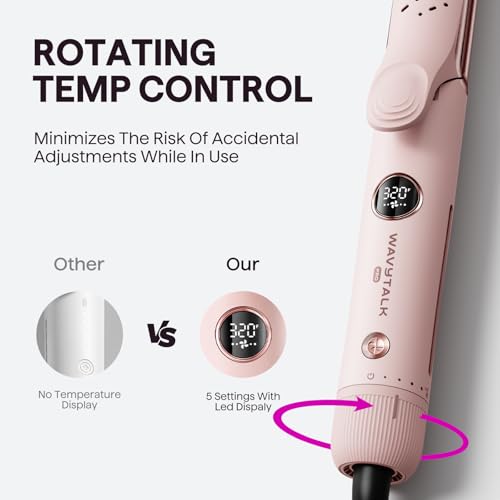 Wavytalk Upgrade Airflow Styler Curling Iron Flat Iron, Whirlwind Pro, 3 Air Modes with LED Display, Anti-Scald 1.25" Curling Wand,2-in-1 Hair Straightener and Curler with Cooling Air to Lock in Style - Image 6