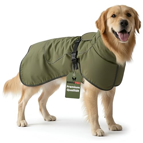 DOGOPAL Hundemantel Wasserdicht | Wintermantel & Hunderegenmantel mit Fleecefutter, Reflektierend und Winddicht, Regenmantel Hund für Kleine, Mittlere und Große Hunde, Perfekt für Kaltes Wetter (60)
