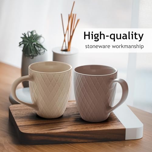 Miamio – 6 X 400 Ml – Coffee Mug Set/Mug - Modern Ceramic Mug Matt - Coffee Mug Large - Palmanova Collection (Beige) - 7