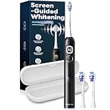SAKYPRORAL AI Sonic Electric Toothbrush for Adults with Brushing Score & Smart Timer Display, 6-Zone Tracking, Rechargeable Whitening Brush with Soft Heads (Midnight Black)