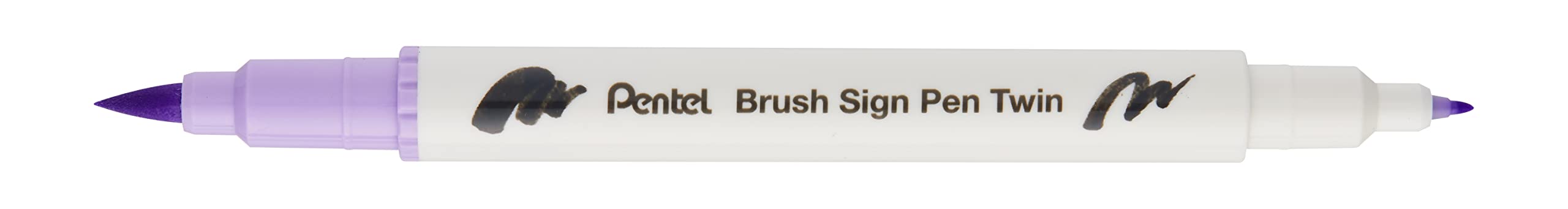 Pentel Brush Sign Pen Twin Tip Heliotrope - Pack of 10, 1 count (Pack of 10) - Image 2