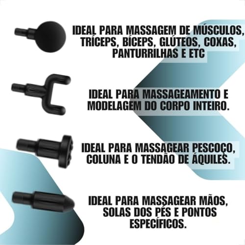 Massageador Elétrico Profissional Muscular Pistola Massagem Recarregável Super Relaxante MioFascial