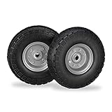 Im Set: 2 schlauchlose Ersatzräder in Schwarz-Grau - Auch für Handwagen, Bollerwagen uvm. geeignet