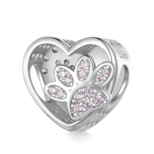 Image of GNOCE Pet Dog Bowl Bead Charm For Women, S925 Sterling Silver Bead Charm NecklaceBracelet for Her, Jewelry Gift