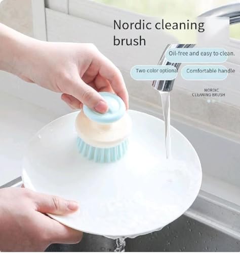 Image of 2Pcs Stainless Steel Wool Scrubber with Handle and 1 Pcs Dish Brush,Heavy Duty Pot Scrubbers Dish Scrubber Cleaning Brush Wash for Kitchen Pots, Grills, Pans, Sink (1+2)