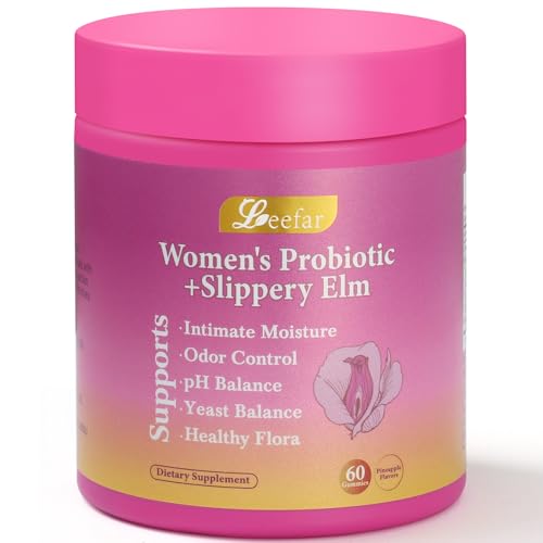 Leefar Her Juicy Feminine Probiotics Gummies, Premium Feminine Balance Gummies with Slippery Elm for Women's pH Balance, Healthy Odor, Flora and Immune Support 30-Day Supply