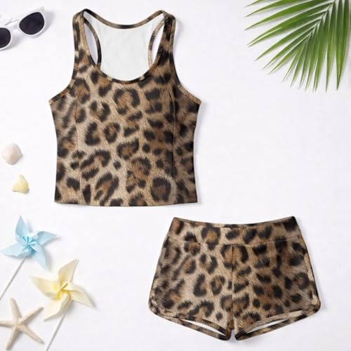 Traje de baño tankini para niñas de dos piezas sin mangas talla 6-15 años 3