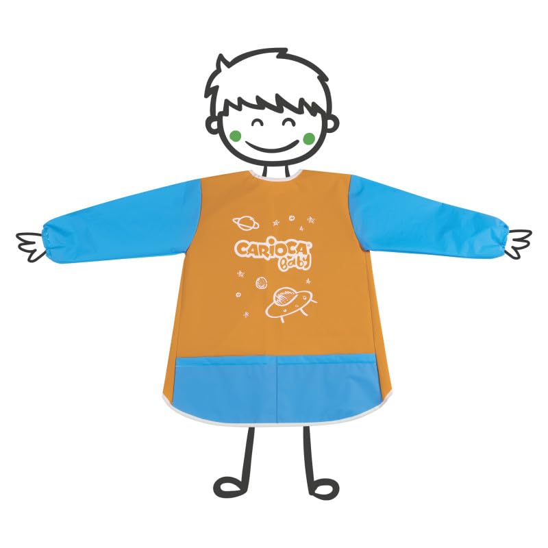 Carioca Tablier Imperméable, Tablier à Manches Longues et Poches, Adapté aux Enfants de 2 à 4 Ans