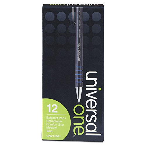 UNIVERSAL Ballpoint Pen, Retractable, Medium 1 Mm, Blue Ink, Blue Barrel, Dozen