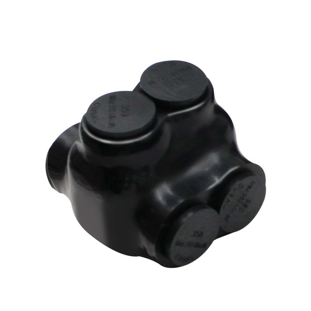 MAKERELE 1-Pack 350-6AWG Insulated Inline Splice Connector, 6 AWG Wire Connectors, 2 Port Insulated Multi-Tap Connectors for High Current Applications