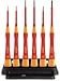 Produktbild Wiha Feinschraubendreher Set PicoFinish® electric 7-teilig inkl. Halter I Schraubendreher für Elektriker I VDE I Schlitz, Kreuzschlitz (42989)