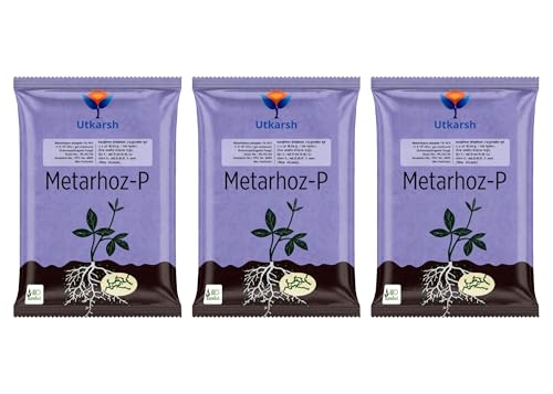 Utkarsh Metarhizium Anisopliae 1% W.P. 1 x 10^8 CFU/gm min. for Plants, Crops and Home Gardening - Metarhoz-P (3 Kg; Pack of 3 of 1 Kg)