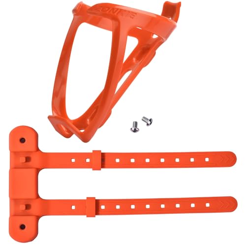 Portabidón de Bicicleta, Portabotellas de plástico para Bicicleta con Base de Montaje en el Techo. (Naranja)