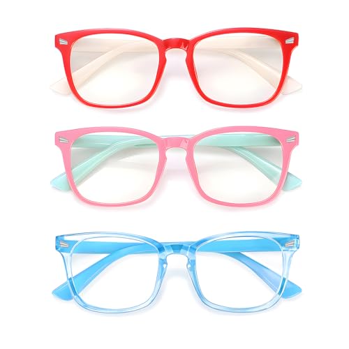 Image of Blue Light Blocking Glasses for Kids Boys Girls Computer Glasses TR90 Unbreakable Anti-Glare UV400 age 2-18