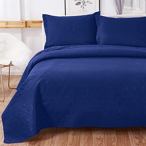 JARSON Summer Quilt Set Lightweight Bedspread King Size,3Pcs Reversible Coverlet Set Embossing Bedspreads