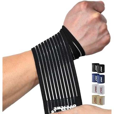 HiRui 2-Pack High-Elastic Wrist Support Straps Wrist Compression Bandage - Wrist Wraps Wristbands for Carpal Tunnel Arthritis Tendonitis Weightlifting Tennis Basketball - Breathable Soft (Black) Cover