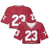 Jiveels #23 Cropped Top Jersey for Women Y2k Gift Hip Hop Plain Red Football Jersey Crop Top V Neck Short Sleeve Shirts Mesh Streetwear Medium